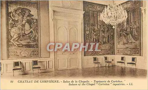 Ansichtskarte AK Chateau de Compiegne Salon de la Chapelle Tapisserie de Coriolan