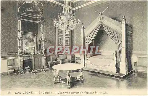 Cartes postales Compiegne Le Chateau Chambre a coucher de Napoleon Ier