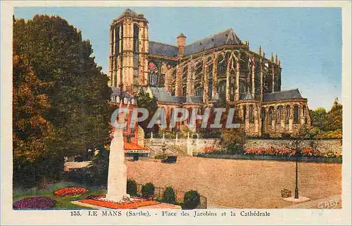 Cartes postales Le Mans (Sarthe) Place des Jacobins et la Cathedrale