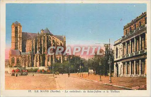 Ansichtskarte AK Le Mans (Sarthe) La Cathedrale de Saint Julien et le Theatre