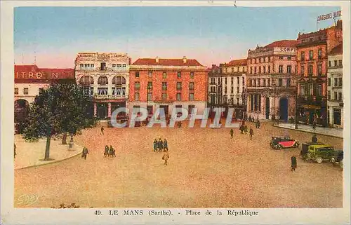 Cartes postales Mans (Sarthe) Place de la Republique