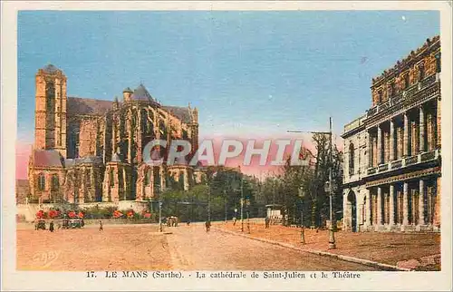 Cartes postales Le Mans (Sarthe) La Cathedrale de Saint Julien et le Theatre