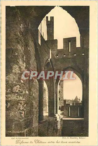 Ansichtskarte AK Cite de Carcassonne Defenses du Chateau entre les Deux Enceintes