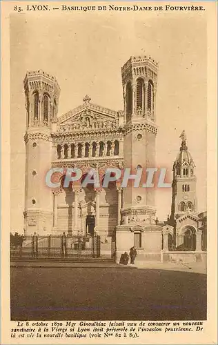 Cartes postales Lyon Basilique de Notre Dame de Fourviere