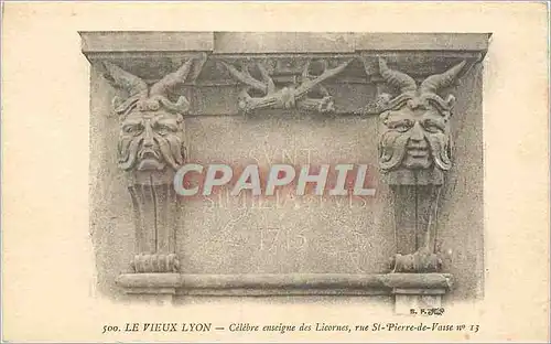 Cartes postales Le Vieux Lyon Celebre Enseigne des Licornes Rue St Pierre de Vasse