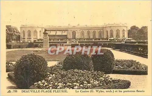 Ansichtskarte AK Deauville Plage Fleurie Le Casino (G Wybo ach) et Les Parterres Fleuris