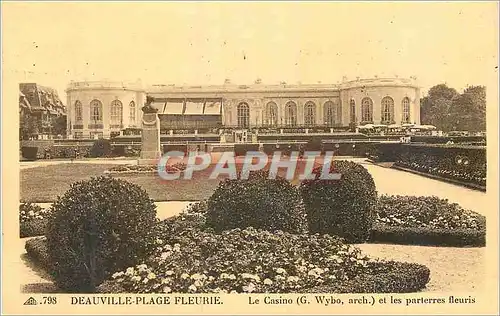 Cartes postales Deauville Plage Fleurie Le Casino (G Wybo ach) et Les Parterres Fleuris