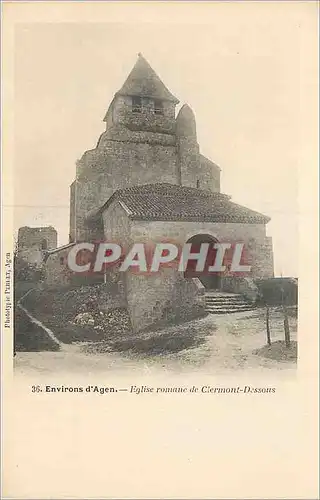 Cartes postales Environs d'Agen Eglise Romaine de Clermont Dessous (carte 1900)