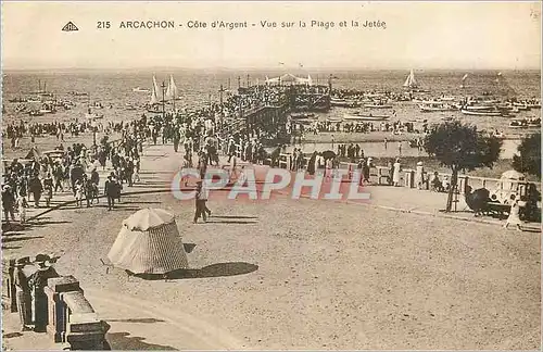 Ansichtskarte AK Arcachon Cote d'Argent Vue Sur la Plage et la Jetee