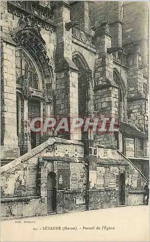 Cartes postales Sezanne(Marne) Portail de l'Eglise