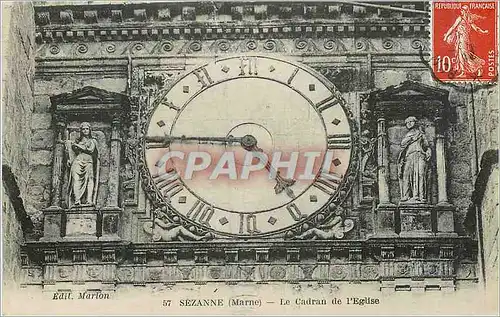 Cartes postales Sezanne(Marne) Le Cadran de L'Eglise