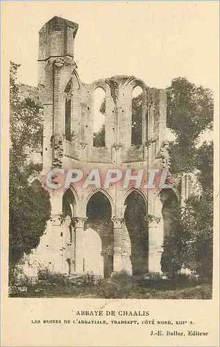 Cartes postales Abbaye de Chaalis Les Ruines de L'Abbatiales Transept Cote Nord XIIIe S