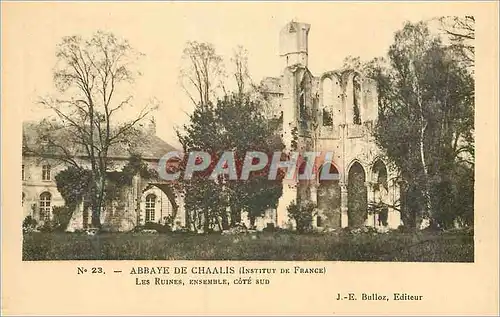 Cartes postales Abbaye de Chaalis (Institut de France) Les Ruines Ensemble Cote Sud