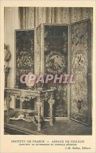 Cartes postales Institut de France Abbaye de Chaalis Paravent de Savonnerie et Console Regence