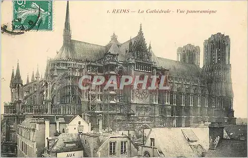 Cartes postales Reims La Cathedrale Vue Panoramique