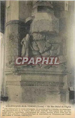 Cartes postales Villeneuve sur Yonne (Yonne) Un Bas Relief de l'Eglise