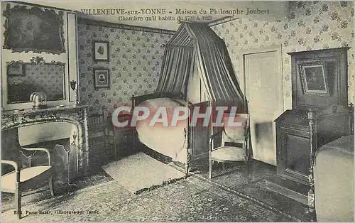 Cartes postales Villeneuve sur Yonne Maison du Philosophe Joubert Chambre qu'il Habita de 1793 a 1823