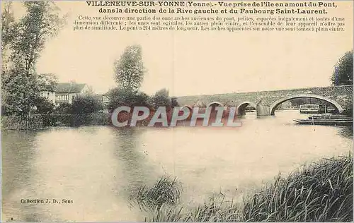 Ansichtskarte AK Villeneuve sur Yonne (Yonne) Vue Prise de l'Ile en Amont du Pont