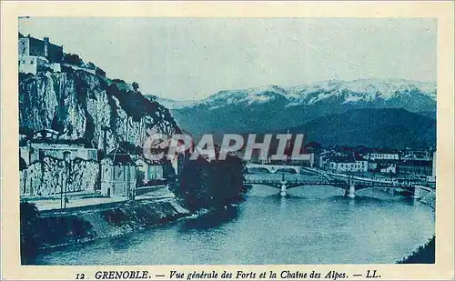 Cartes postales Grenoble Vue Generale des Forts et La Chaine des Alpes