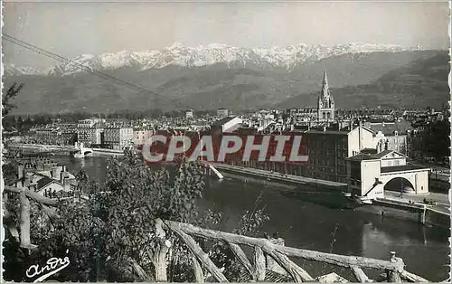 Cartes postales moderne Les Belles Alpes Francaises Grenoble Vue Generale et La Chaine des Alpes