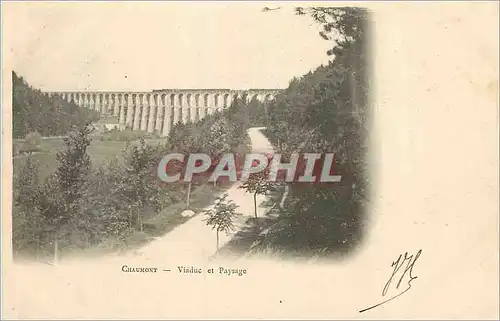 Ansichtskarte AK Chaumont Viaduc et Paysage (carte 1900)