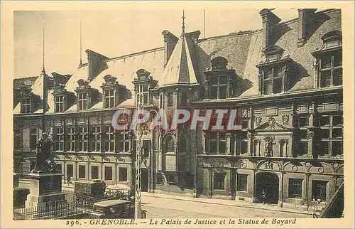 Cartes postales Grenoble Le Palais de Justice et la Statue de Bayard