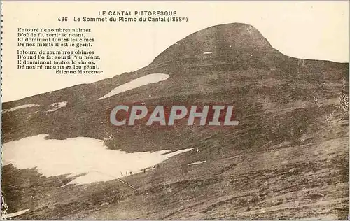 Ansichtskarte AK Le Cantal Pittoresque Le Sommet du Plomb du Cantal (1858m)