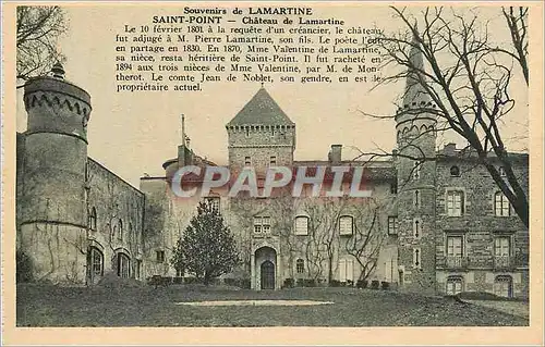 Cartes postales Souvenirs de Lamartine Saint Point Chateau de Lamartine