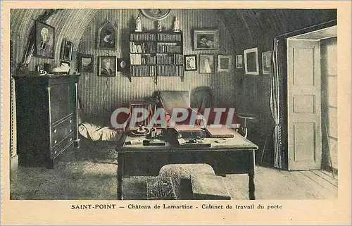 Ansichtskarte AK Saint Point Chateau de Lamartine Cabinet de Travail du Poete