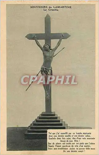 Cartes postales Souvenirs de Lamartine Le Crucifix