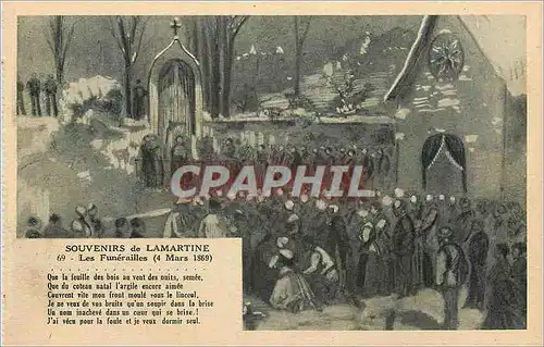 Cartes postales Souvenirs de Lamartine Les Funerailles (4 Mars 1869)