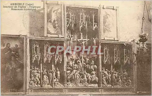 Cartes postales Ambierle (Loire) Interieur de l'Eglise Triptyque Monument Historique