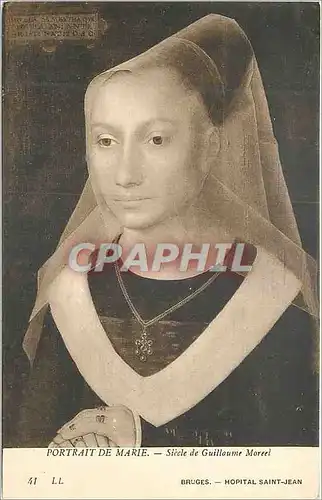 Cartes postales Portrait de Marie Siecle de Guilloume Moreel Bruges Hopital Saint Jean
