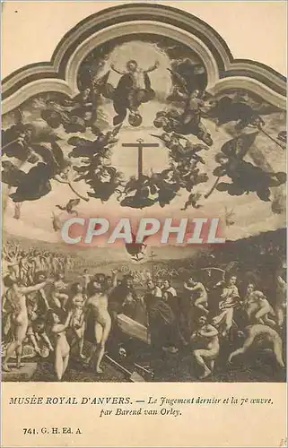 Cartes postales Musee Royal d'Anvers Le Jugement Dernier et la 7e Oeuvre par Barend Van Orley