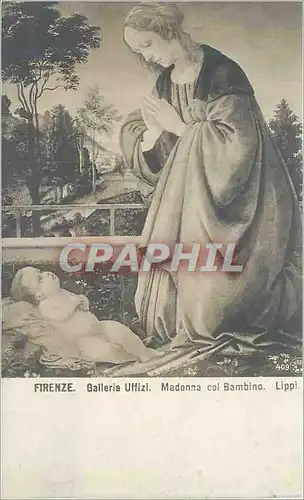 Cartes postales Firenze Gallerie Uffizi Madonna Col Bambino Lippi