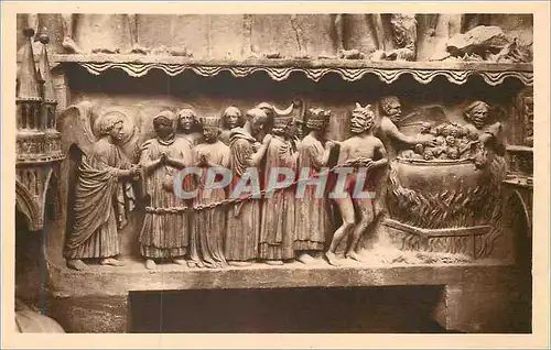 Cartes postales Cathedrale de Reims Porail du Jugement dernier Les damnes