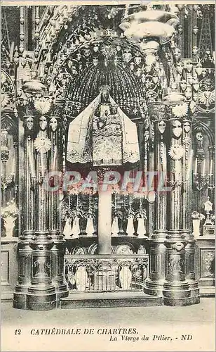 Ansichtskarte AK Cathedrale de Chartres La Vierge du Pilier