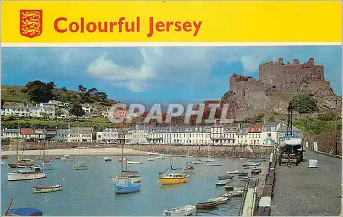 Moderne Karte Mont Orgueil Castle Gorey Jersey CI