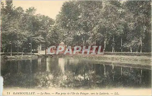 Ansichtskarte AK Rambouillet le Parc vue prise de l'Ile du Potager vers la Laiterie