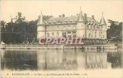 Cartes postales Rambouillet le Parc le Chateau pris de l'Ile des Poules