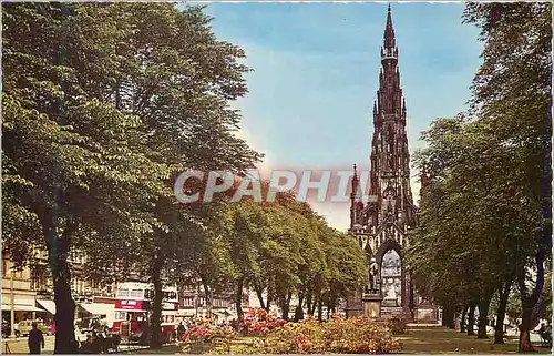 Moderne Karte Edinburgh princes Street Gardens and the Scott Monument