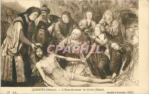 Cartes postales Musee d'Anvers Quentin (Massys) l'Ensevelissement du Christ(Detail)