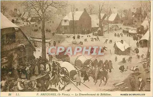 Cartes postales Musee de Bruxelles Breughel (le Vieux) le Denombrement de Bethleem