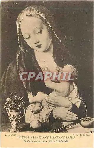 Cartes postales Musee d'Aix Vierge Allaitant l'Enfant Jesus XVe siecle E Flamande