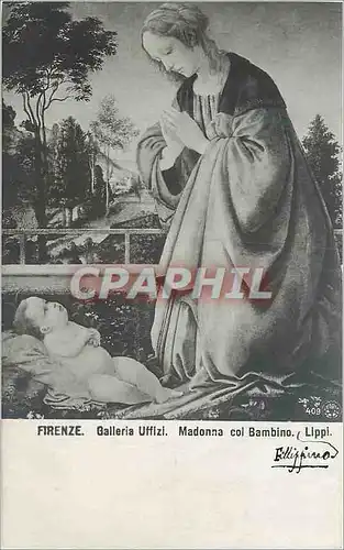 Cartes postales Firenze Galleria Uffizi Madonna col Bambino Lippi