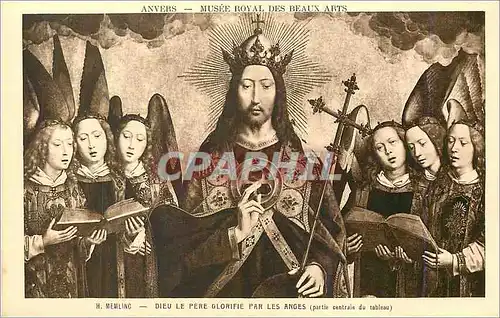 Cartes postales Anvers Musee Royal des Beaux Arts H Memling Dieu le pere Glorifie par les Anges