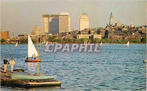 Moderne Karte Boston Massachussetts as seen from the Charles River