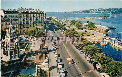 Cartes postales moderne Geneve le Quai du Mont Blanc et le Monument Brunswick