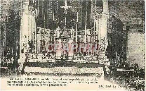 Ansichtskarte AK la Chaise Dieu Maitre Autel Remarquable par sa Croix Monumentale et ses Chandeliers en Bronze