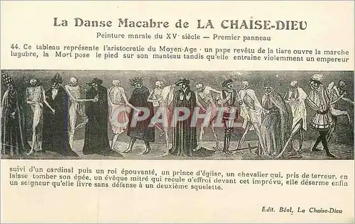 Ansichtskarte AK la Chaise Dieu  la Danse Macabre Peinture Murale du XVe Siecle Premier Panneau